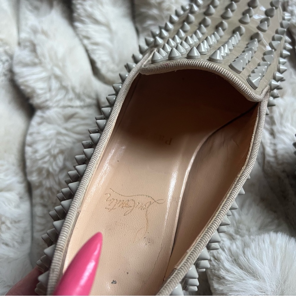Christian Louboutin Taupe Studded Flats - Picture 7 of 7